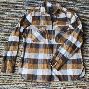 Pendleton Brown and White Plaid Shirt